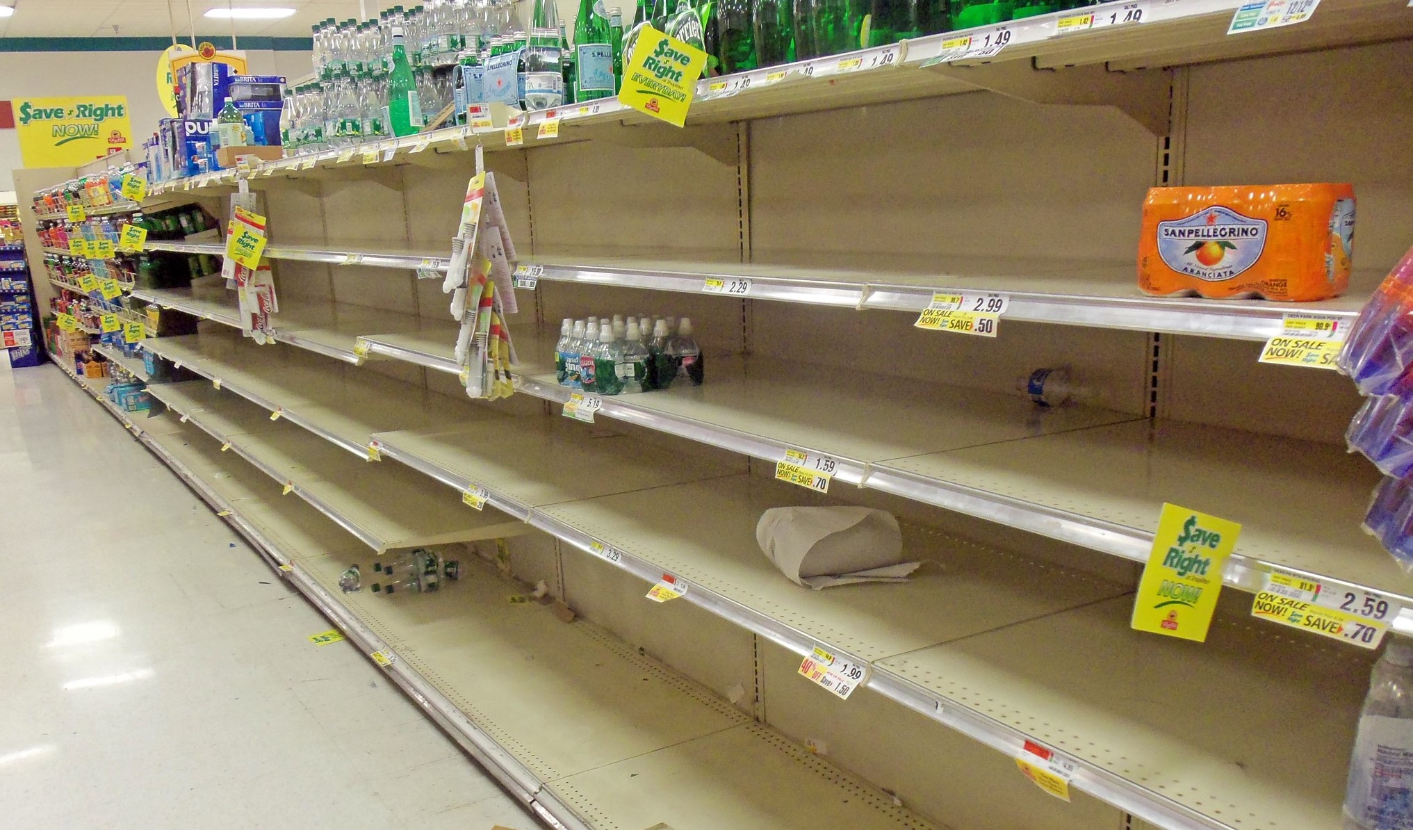 empty shelves hurricane