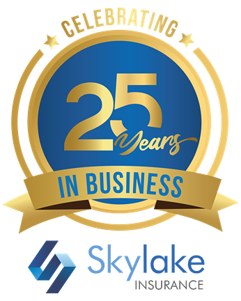 skylake insurance logo celebrating 25 years in business